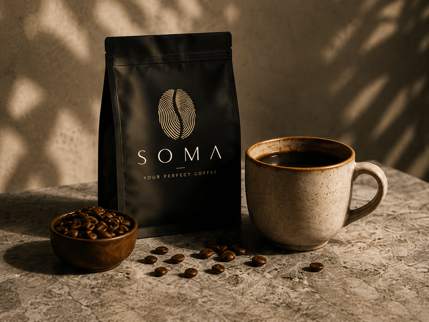 SOMA սուրճի փաթեթավորում և սուրճի բաժակ